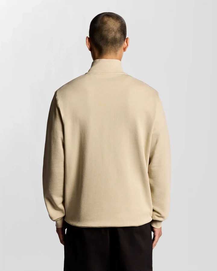 Afbeelding van ML2022V Loopback Quarter Zip Grey Taupe - Heren Half Zip - Lyle & Scott