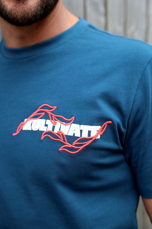 Afbeelding van TS EMBRO LEAF 2501030204 767 Majolica Blue T-Shirt Fancy - Kultivate