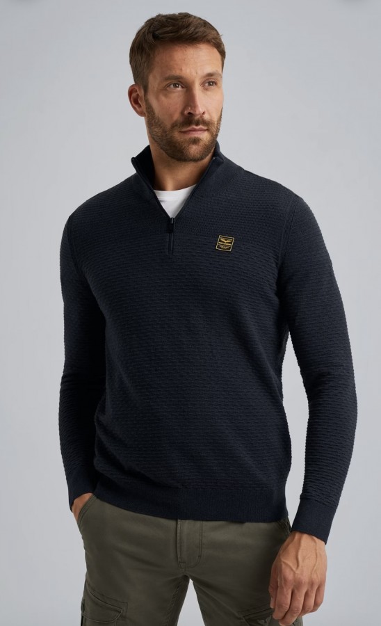 Afbeelding van PKW2510301 5281 - Hald Zip Collar Mouline - Heren Trui - PME LEGEND