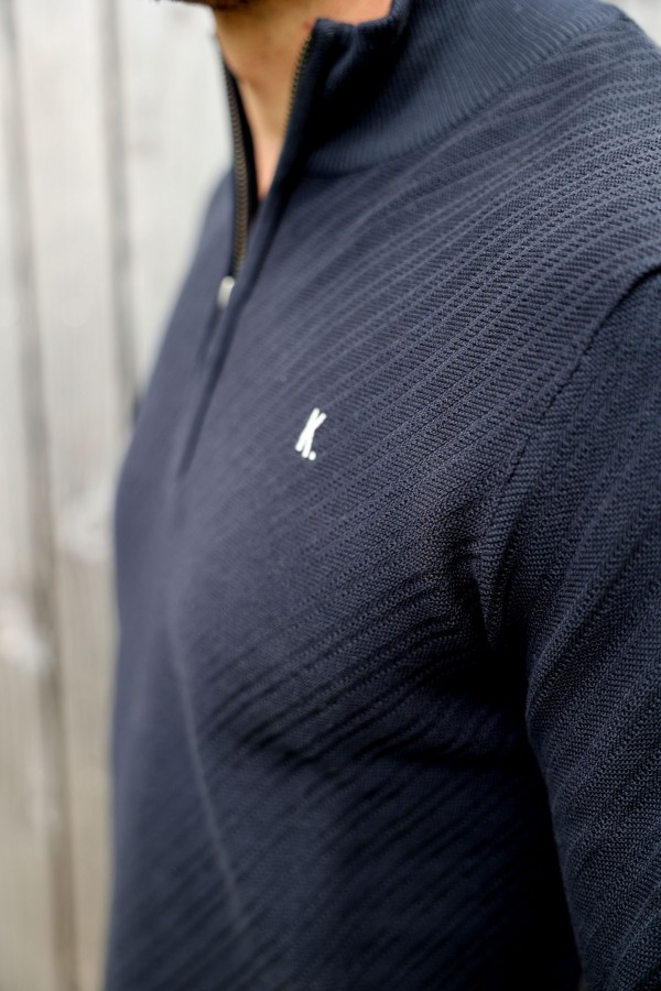 Afbeelding van 2501080802 - Crossed - Half Zip - 319 - Dark Navy - Heren - Trui - Kultivate